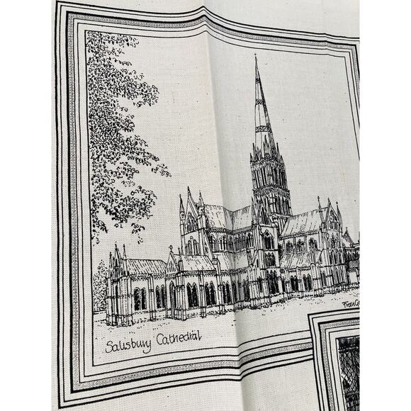 Set 3 Vintage All 100% Cotton DISH Tea TOWEL U.K. England Britain Salisbury Bell - Picture 10 of 16